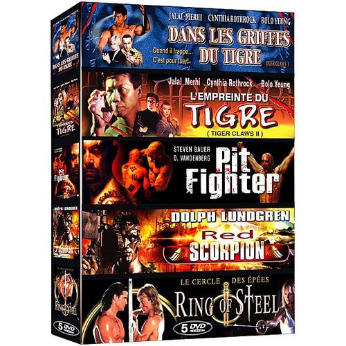 Action Aventure - Coffret 5 Films N° 2 : Dans Les Griffes Du Tigre + L'empreinte Du Tigre + Pit Fighter + Red Scorpion + Ring Of Steel - Pack