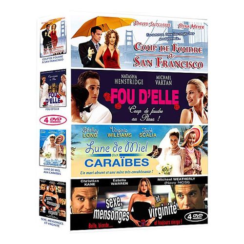 Comédies Américaines - Coffret 4 Films : Coup De Foudre À Sans Francisco + Fou D'elle + Lune De Miel Aux Caraïbes + Sexe, Mensonges Et Virginité - Pack