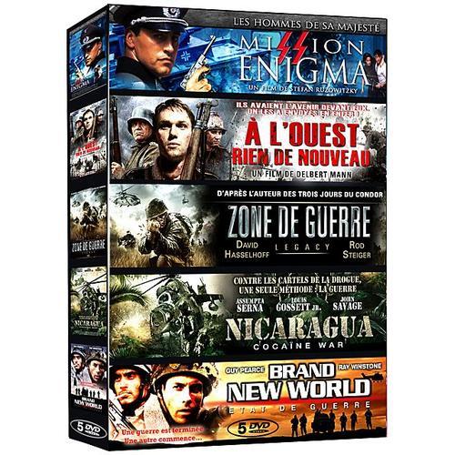 Collection Guerre - Coffret 5 Films : Mission Enigma + A L'ouest Rien De Nouveau + Zone De Guerre + Nicaragua + Brand New World - Pack