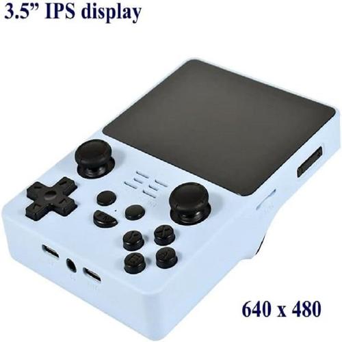 Powkiddy Rgb20s Handheld Arcade Game Console, 3.5 Inch Retro Vidéo Game Console With 64g Card & 15000 Games, Open Source Game Player, Gift For Children (64g, Blue)