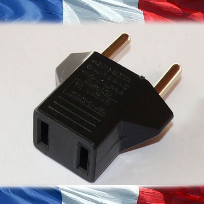 adaptateur prise francaise / us noir