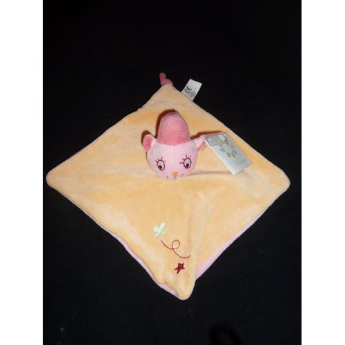 Doudou Kiabi, Kitchoun, Créativtoys, Chat Ours Fée, Rose Jaune, Plat Carré