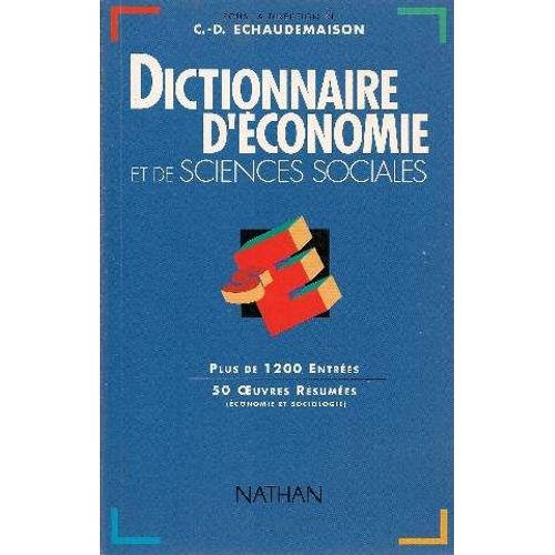 Dictionnaire D'économie Et De Sciences Sociales