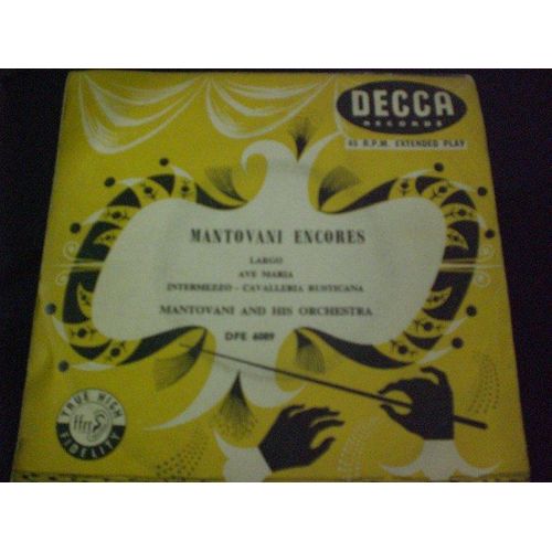 Mantovani Encores (Largo Handel) /Ave Maria Schubert /Intermezzo Cavalleria Rusticana Mascagni