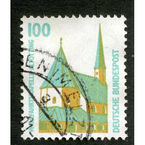 Timbre Oblitéré Deutsche Bundespost, Wallfahrtskapelle Altotting, 100
