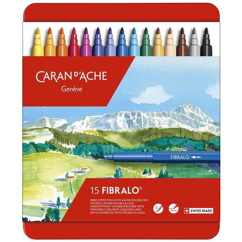 Caran D'ache Feutre Fibralo, Boîte Métal De 15