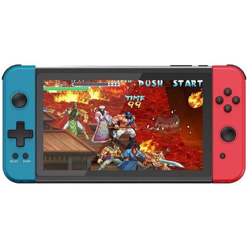 X70 Handheld Game Console, 7.0 inch IPS HD Screen Retro Games Consoles Classic Vidéo Games Console with 32G Memory Cards & 6000 Games, Built-in 3500mAh Rechargeable Battery (Blue & Red)
