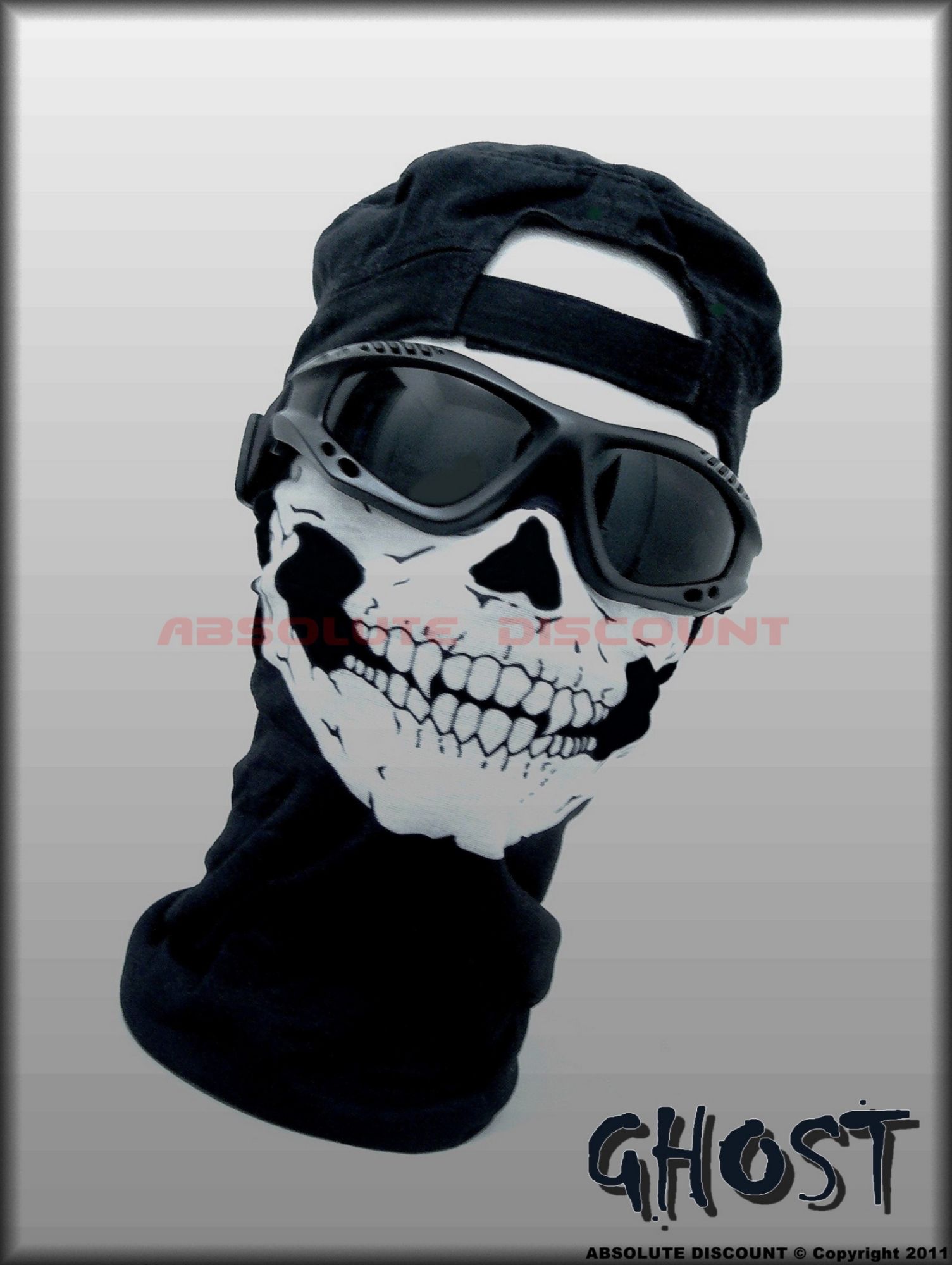 Tete De Mort Ghost Skull Airsoft Paintball Ski MP Tour de Cou Cagoule Masque
