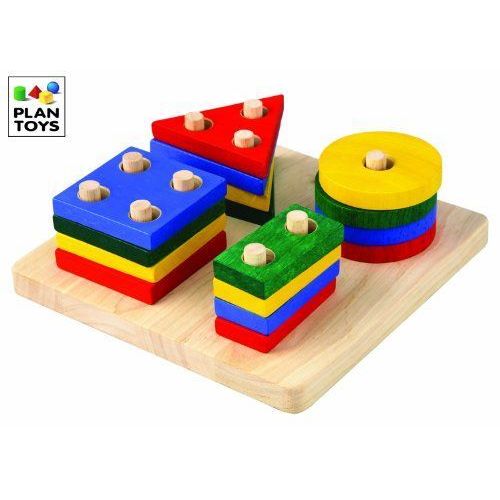 Asa Toys - Pt2403 - Jouet En Bois - Jeu D'éveil - Empilages Géométriques