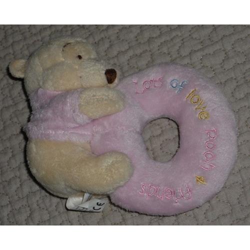 Winnie L'ourson Disney Store Lots Of Love Pooh & Friends Peluche Hochet 11 Cm