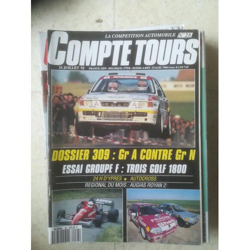 Compte Tours 28 De 1992 Ypres,Alsace,Liban,Peugeot 309 Gti 16s Gr A,Gr N,Golf 1800 Gr F