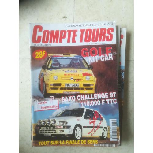 Compte Tours 84 De 1996 Cevennes,Subaru Impreza Gr A,Mitsubishi Lancer Evo 4,Saxo Vts Kit Car,Bugalski,Fiat X1/9 Gr F,Golf Gti Kit Car,Saxo Challenge