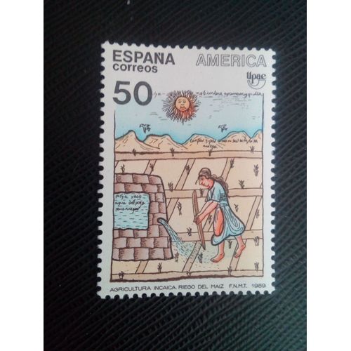 Timbre Espagne Y T 2650 Agriculture Inca 1989 ( 030308 )