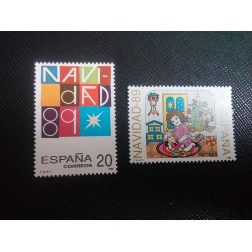 Timbre Espagne Y T 2651 / 2652 Série : Noël 1989 ( 030308 )