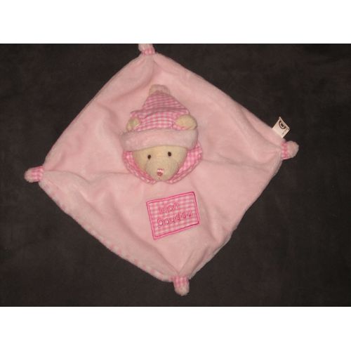 Doudou Plat Ours Rose