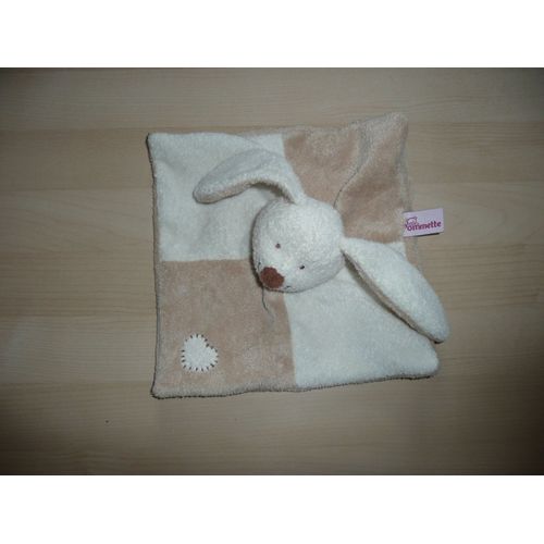 Doudou Semi Plat Tête De Lapin Marque Pommette