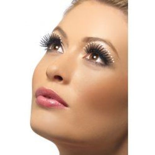Faux Cils Noirs Avec Brillants Accessoire Maquillage Femme Déguisement Adulte Soirée Déguisée Fête