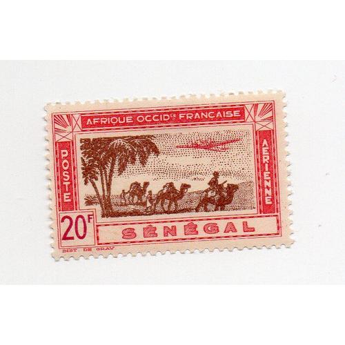 Sénégal- 1 Timbre Neuf Avec Trace De Charnière- Année 1942- Poste Aérienne- Avion Et Caravane