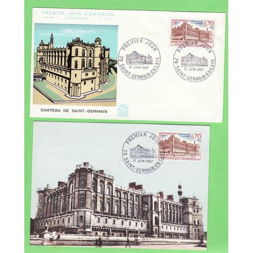 Un Enveloppe Et Une Carte Premier Jour Saint-Germain-En-Laye - 1967