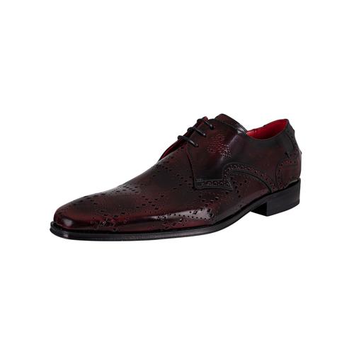 Jeffery West Chaussures Derby Brogue En Cuir Poli Rouge