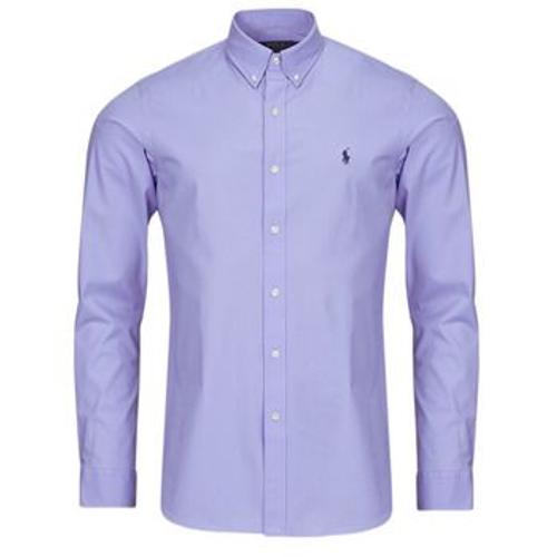 Chemise Polo Ralph Lauren Chemise Ajustee Slim Fit En Popeline Unie Bleu