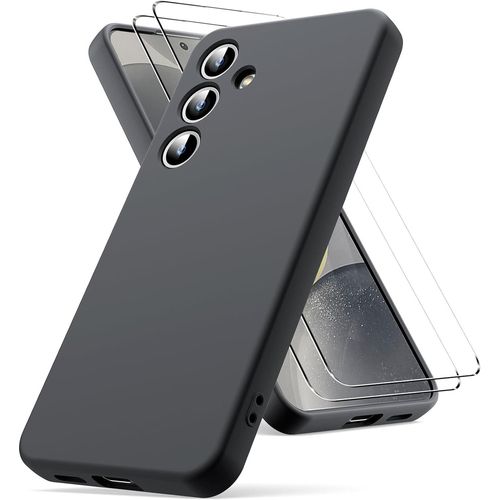 Coque Pour Samsung Galaxy S24 Plus +++ Et 2 Vitres Verre Trempé Silicone Noir
