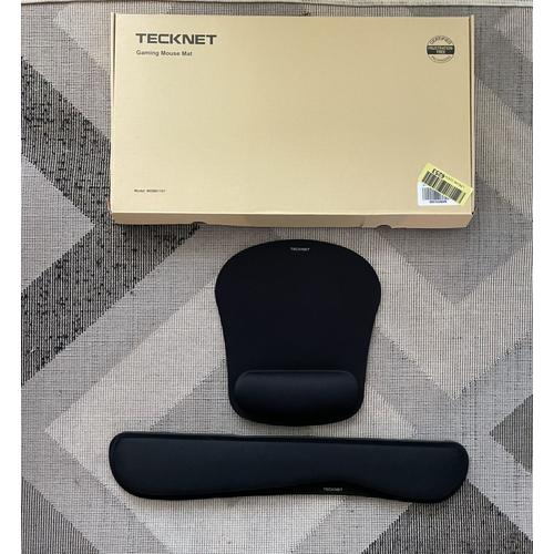 TECKNET Tapis de Souris et Repose-Poignet Clavier, Mouse Pad Ergonomique en Mousse à Mémoire pour Ordinateur Portable, Bureau, Gamer, Antidérapant, Imperméable