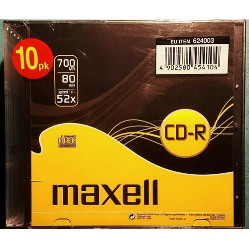 MAXELL 10 x CD-R - 700MB - 80 mn - 52x - JEWEL CASE