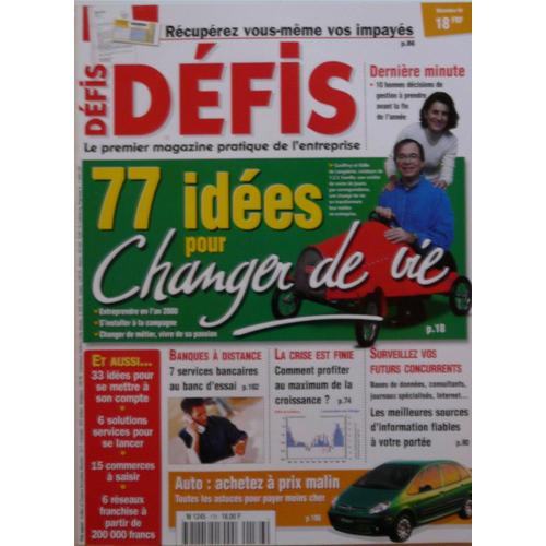 Defis  N° 176 : 77 Idees Pour Changer De Vie