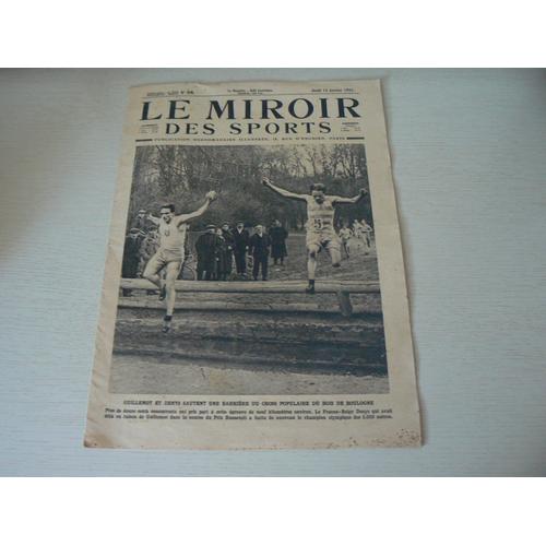 Journal Le Miroir Des Sports N°28 13 Janvier 1921 Joseph Guillemot Cross Country Bois De Boulogne