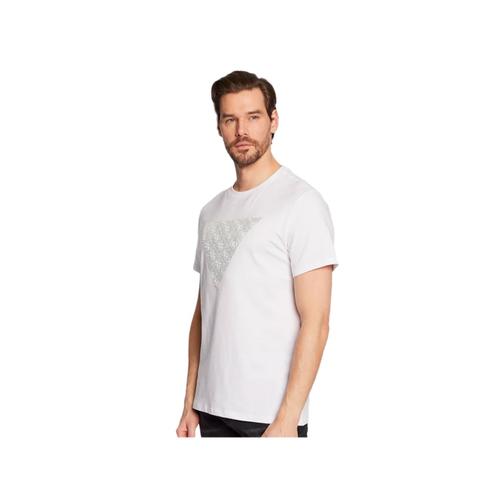 T Shirt Guess Triangle G Homme Blanc