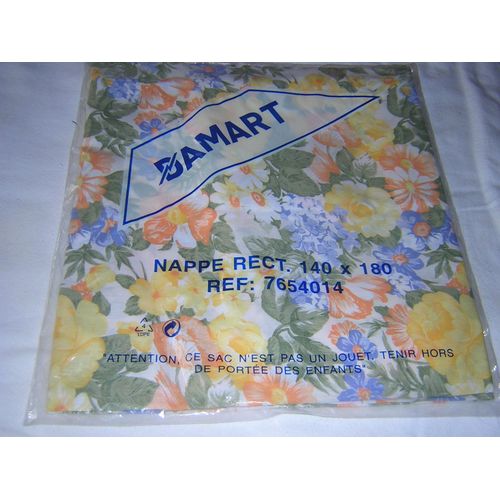 Nappe Rectangulaire Damart 140 X 180 Cm 50% Polyester 50% Coton.