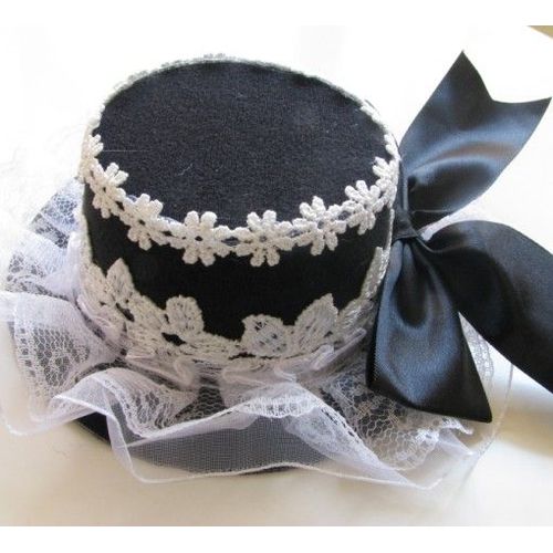 Bibi Chapeau Mini Pince Barrette Cheveux  Noeud Papillon Rose Noir