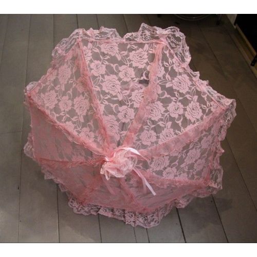 Black Sugar Ombrelle Noir Dentelle Gothique Émo Lolita Déguisement Cosplay Costume Motif Rose Parapluie