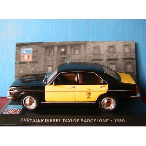 Chrysler Simca Diesel Taxi Barcelone 1980 Ixo 1/43 Cab Yellow And Black Spania-Ixo