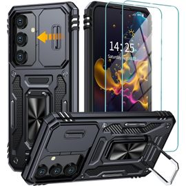 Coque Pour Samsung Galaxy S24 Et 2 Vitres En Verre Trempé Antichocs - Noir