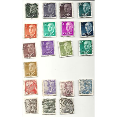 Espagne Franco 20 Timbres Différents