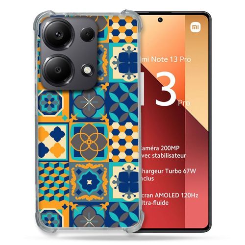 Coque Renforcée Pour Xiaomi Redmi Note 13 Pro 4g Texture Carreau Ciment Orange