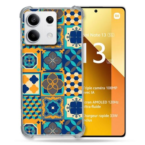 Coque Renforcée Pour Xiaomi Redmi Note 13 5g Texture Carreau Ciment Orange