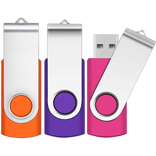 8Gb Memory Sticks 3 Pack, Usb Flash Drive 8Gb 2.0 Swivel Thumb Drives Data Storage Jump Drive Zip Drive Memory Sticks External Devices With Led Indicator(Mixed Color With Lanyard)[X1865]