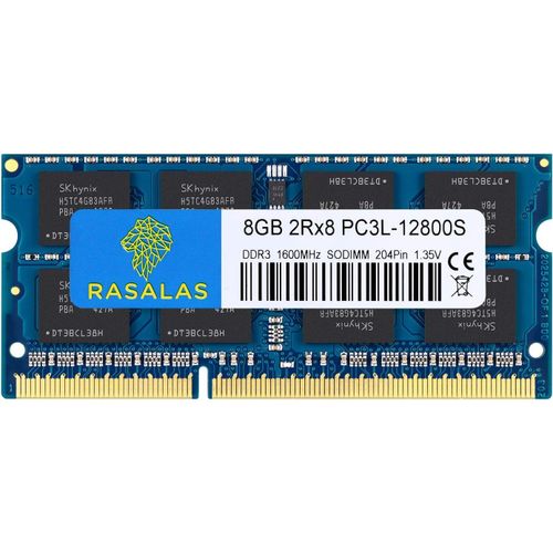 8GB PC3L-12800S RAM for Laptop: DDR3-1600mhz 2Rx8 1.35V 204-Pin CL11 Portable Mmoire RAM Module Upgrade