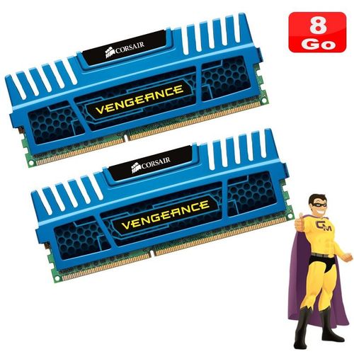 8Go RAM Corsair Vengeance CMZ8GX3M2A1600C9B (2x4Go) DDR3 12800U 2Rx8 PC Bureau