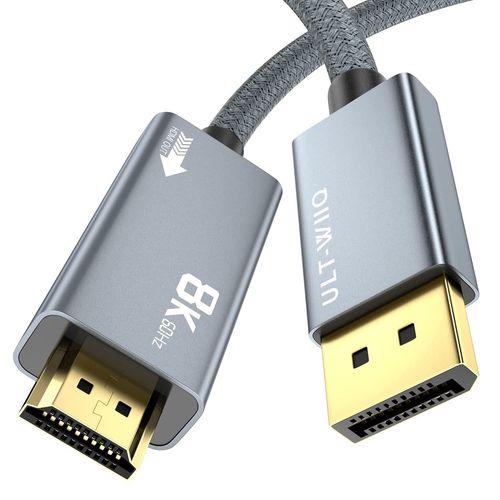 8K@60Hz Displayport Vers Cble Hdmi, 3M, Dp 1.4A Vers Cble Vido Hdmi 2.1, Prise En Charge 8K, 4K@120Hz/144Hz, 2K@240Hz, Vrr, Hdr, Dolby Vision, Hdcp 2.3, Dsc 1.2A Pour Pc, Hp, As[YIN4181122]