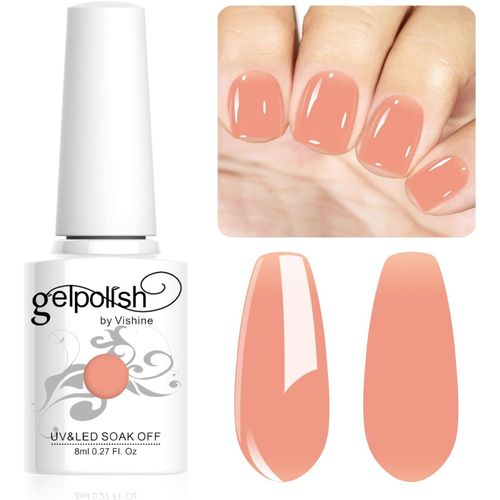 8ml Vernis  Ongles Gel Semi-Permanent Translucide Corail,Sheer Naturel French Manucure Nail Art Vernis Gel Blanc Uv Led Soak Off Manicure Lm120