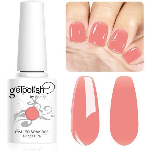 8ml Vernis  Ongles Gel Semi-Permanent Translucide Rose Corail,Sheer Naturel French Manucure Nail Art Vernis Gel Blanc Uv Led Soak Off Manicure Lm125