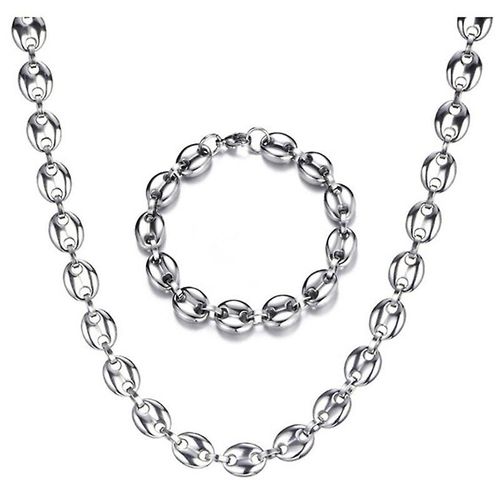 8mm 11mm 13mm Grains De Caf Chanes Bracelets Colliers En Acier Inoxydable Pour Hip-Hop Hommes Et Femmes Dclaration Collier Userset-Size Chanes En Or