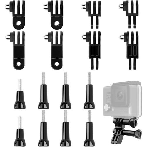 8pcs Bras pivotant rglable  3voies gopro Bras pivotant Extension Adaptateur de trpied goproavec 8 vis  Serrage pour camra GoPro camra de Sport, Noir.[F1292]
