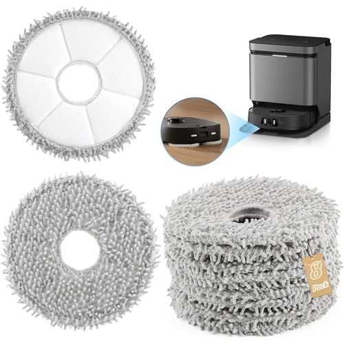 8Pcs Chiffon De Vadrouille Pour Eureka J15 Pro Ultra Chiffon De Nettoyage De Rechange Pour Ecovacs Deebot T30 Pro Omni/T30S/T30S Pro/N30 Pro Robot Aspirateur Accessoires(Xx)[SSE7112535]