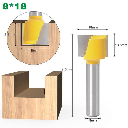 8x18mm Mche De Dfonceuse En Carbure Massif, Outils Pour Le Bois, 8mm, Outils De Fraisage Cnc Pour Le Bois, 1 Pice 