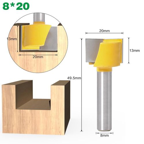 8x20mm Mche De Dfonceuse En Carbure Massif, Outils Pour Le Bois, 8mm, Outils De Fraisage Cnc Pour Le Bois, 1 Pice 